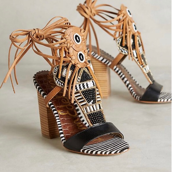 Sam Edelman Shoes - NIB Sam Edelman Yates leather tribal beaded sandal